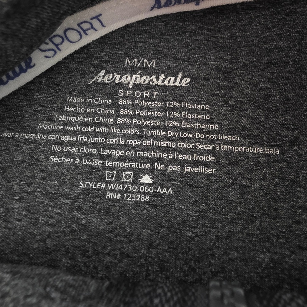 Aeropostale Sport Womens Gray Full Zip Hoodie Jacket Long‎ Sleeve Thumbholes Med - Picture 4 of 9